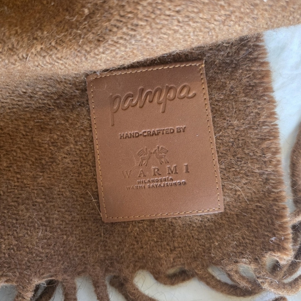 Warm Chestnut Brown Fringe Wrap Scarf - Picture 2 of 2